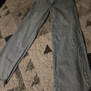 Women's Pacsun Light Blue Jeans with Bow Detail